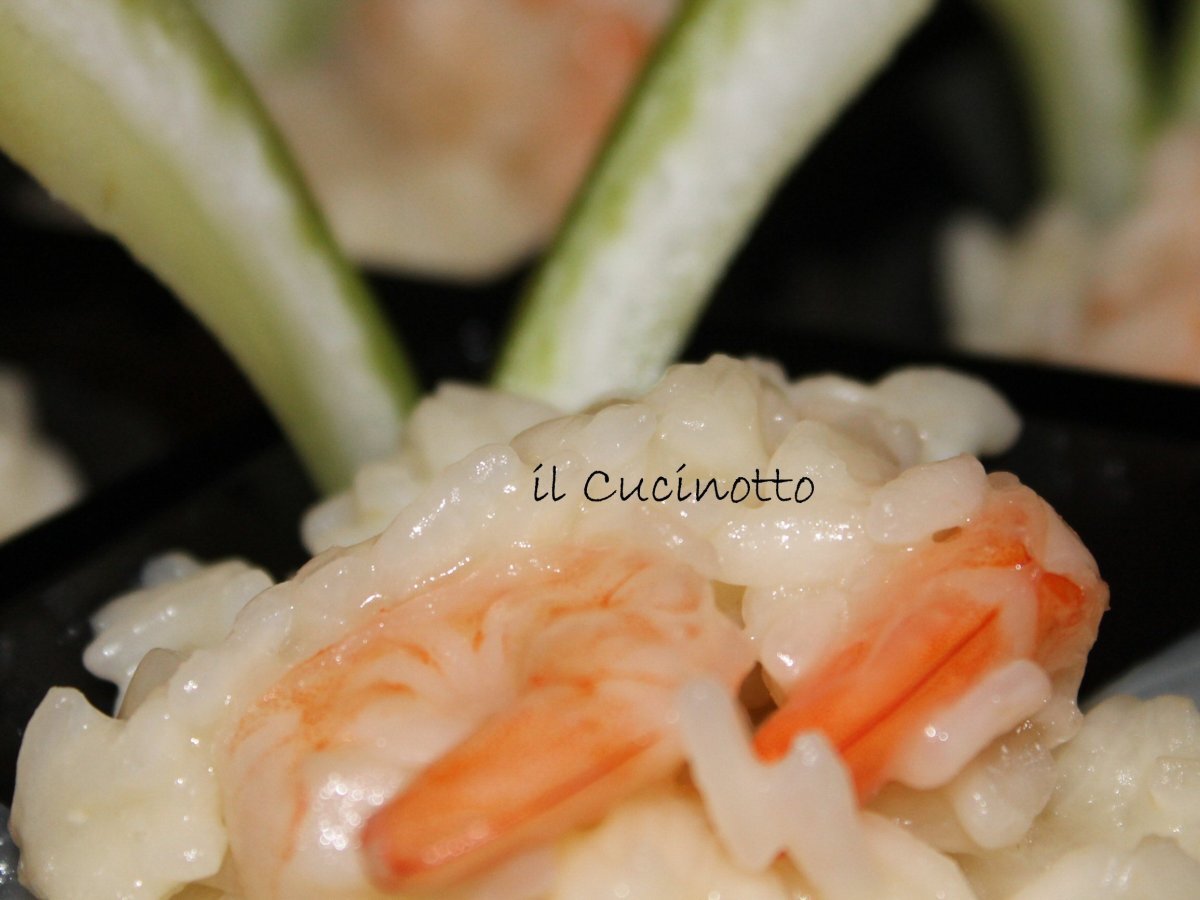 Risotto al limone e code di gamberi