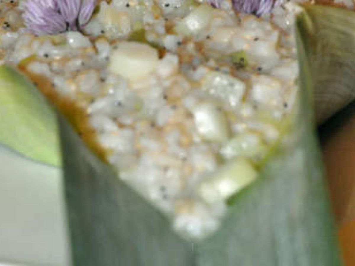 Risotto al porro e semi di papavero