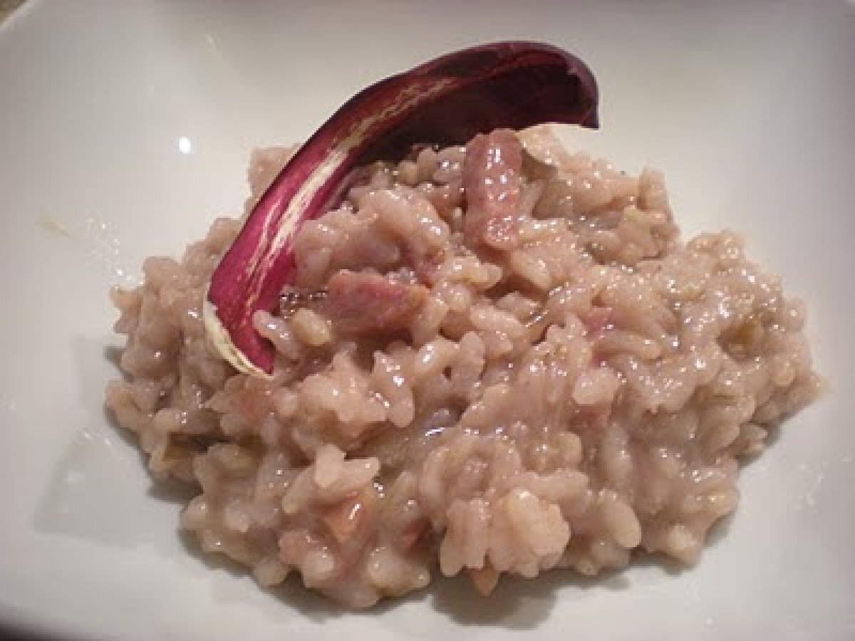 Risotto al radicchio tardivo e salsiccia