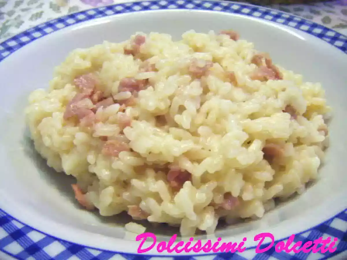 Risotto alla birra con prosciutto e asiago