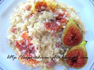 Risotto alla pancetta affumicata e fichi