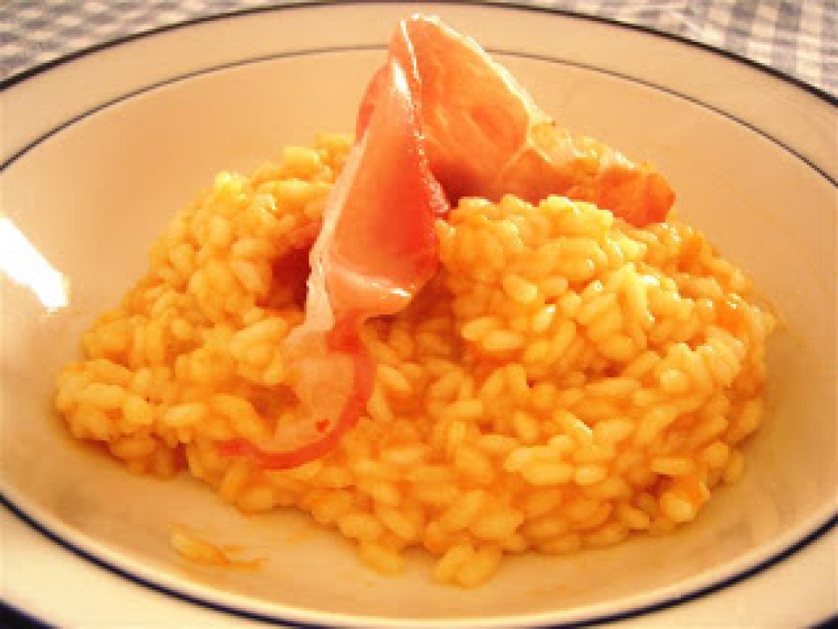 Risotto alla zucca con prosciutto crudo di San Daniele