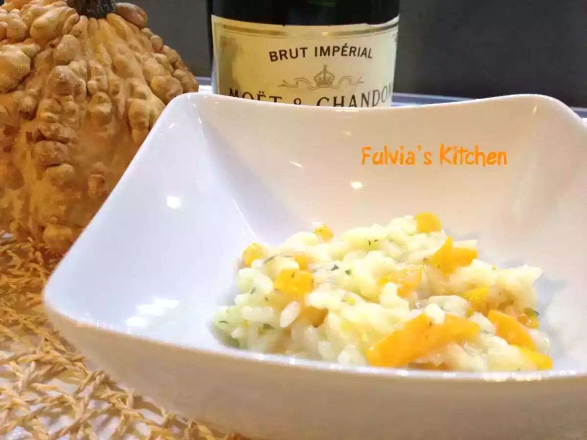 Risotto allo champagne con zucca