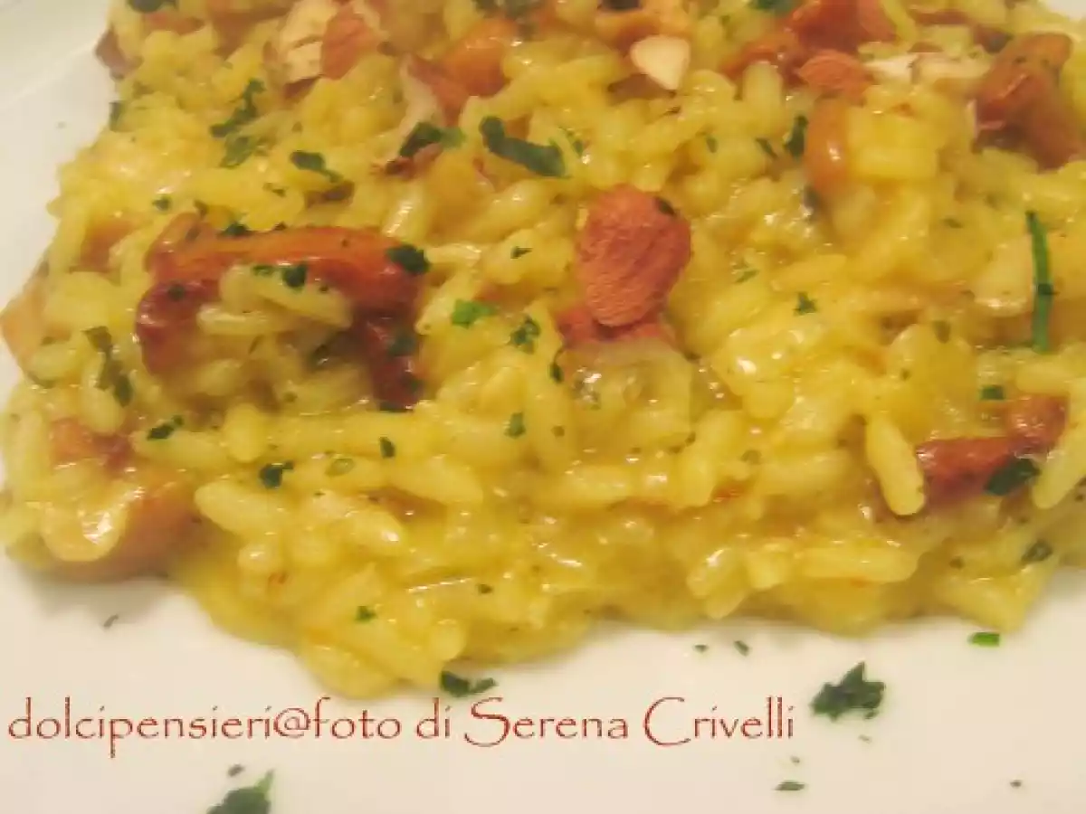 RISOTTO ALLO ZAFFERANO CON FINFERLI, PORCINI E NOCCIOLE di Dolcipensieri - foto 2