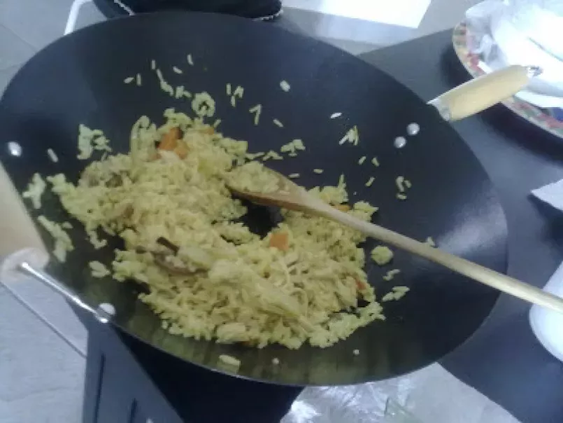 Risotto allo zafferano con verdurine croccanti e pollo al curry, foto 2
