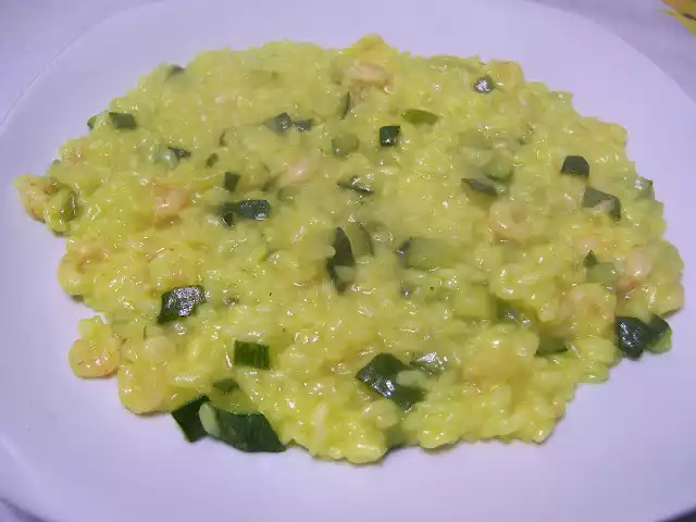 Ricetta risotto allo zafferano, zucchine e gamberetti