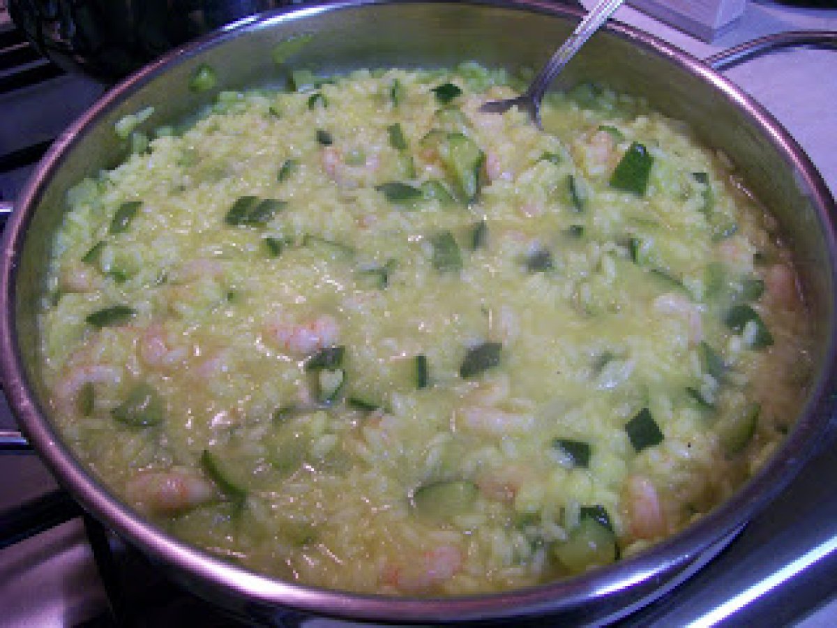 Risotto allo zafferano con zucchine e gamberetti - foto 2