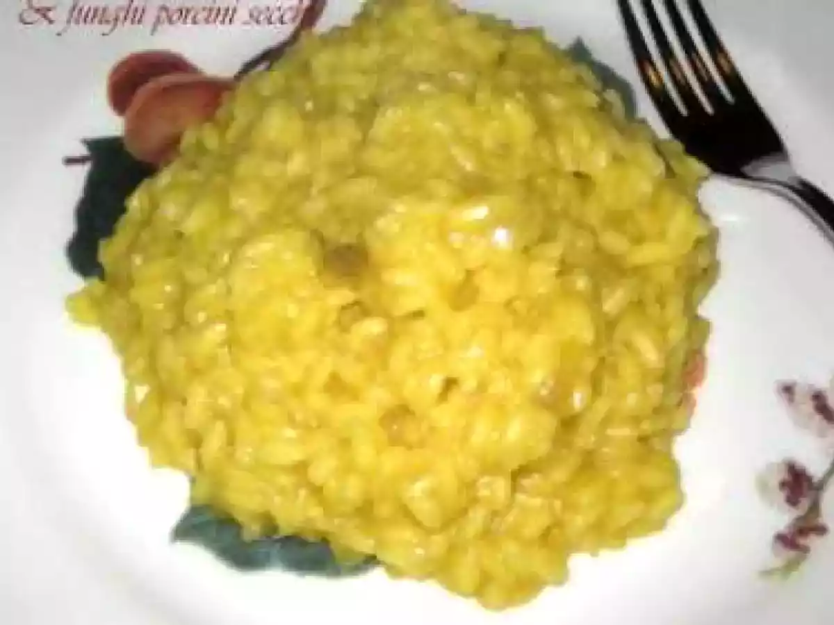 Risotto allo zafferano e funghi porcini secchi
