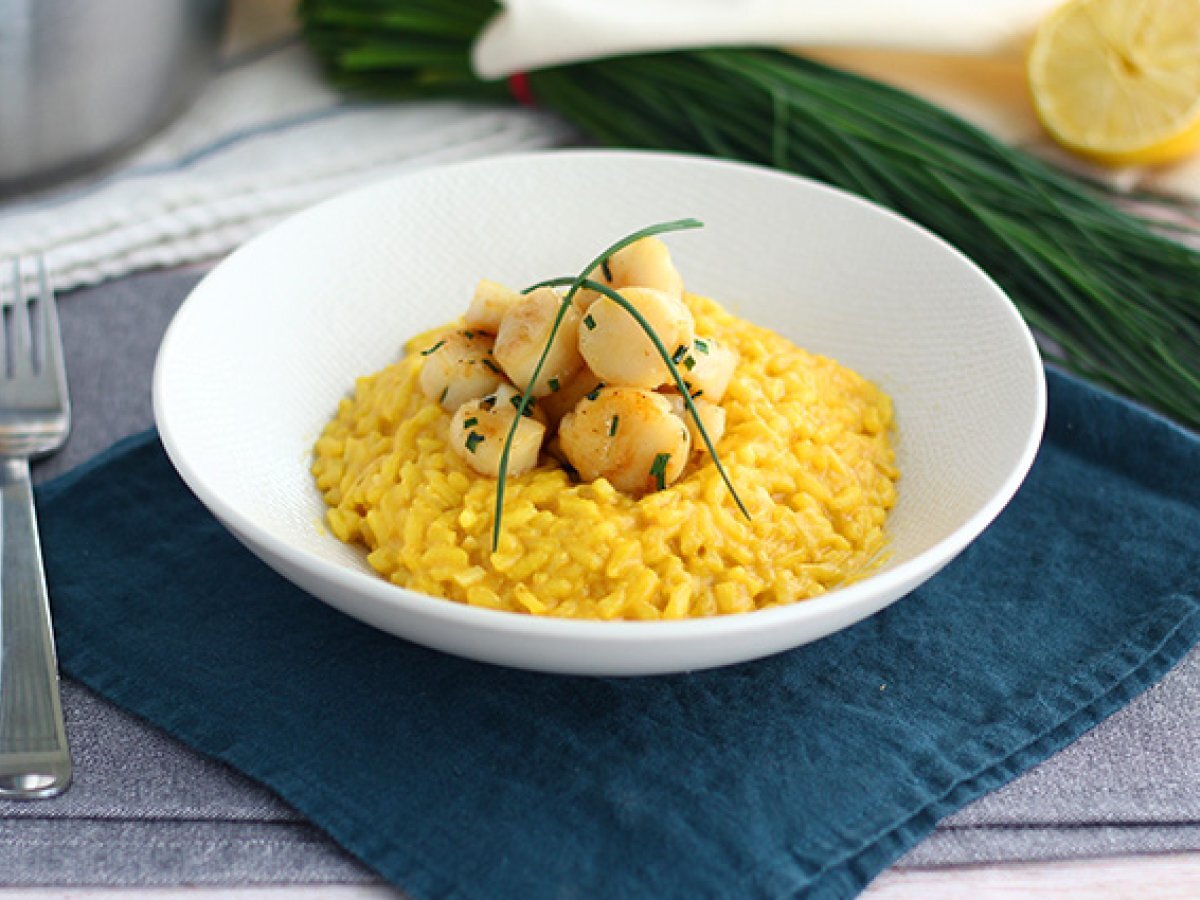 Risotto capesante e zafferano, foto 2