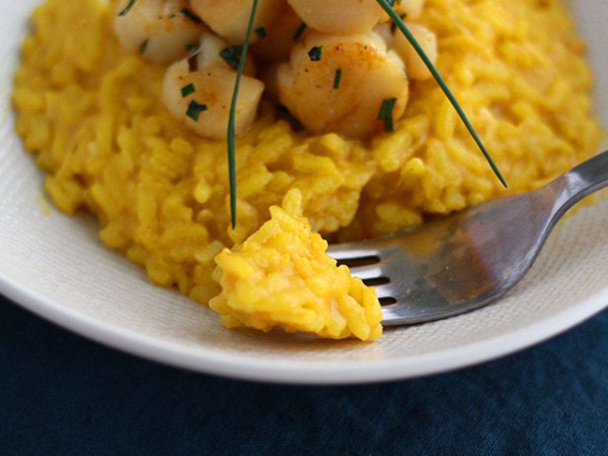 Risotto capesante e zafferano, foto 4