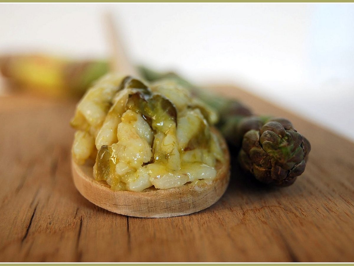 Risotto con asparagi, cipollotti e formaggio di capra, foto 2