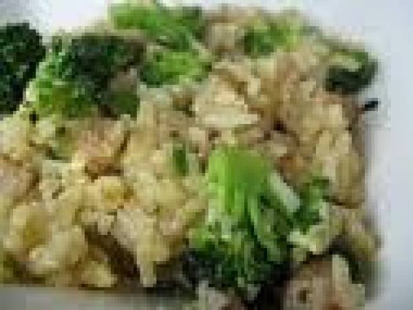 Risotto con broccoletti e pancetta