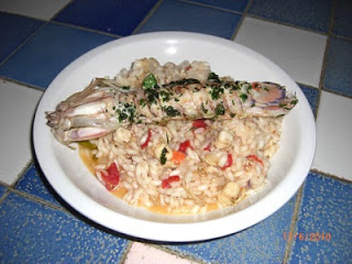 Risotto con canestrelli e canocchie