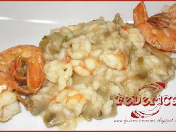 Risotto con carciofi e gamberi