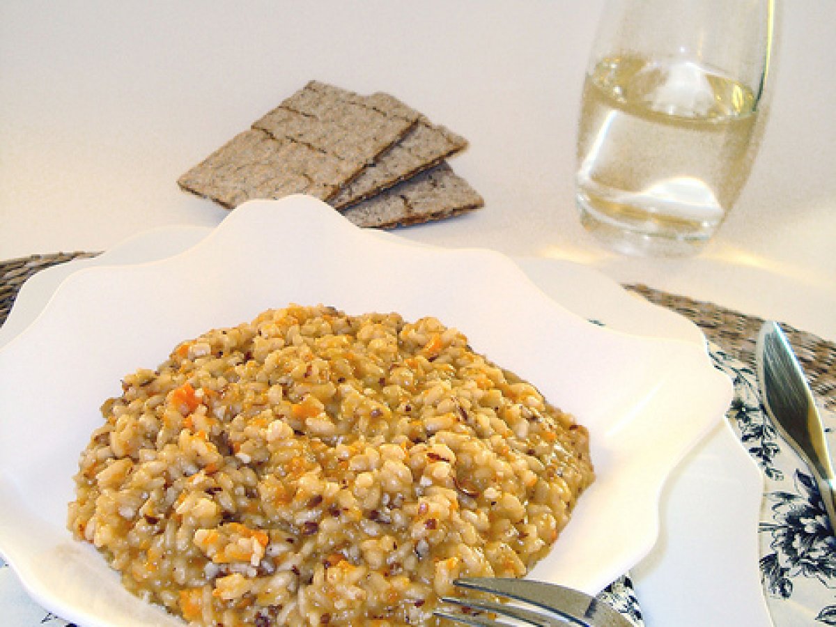 Risotto con carote e mandorle