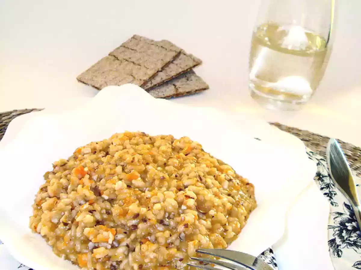 Risotto con carote e mandorle