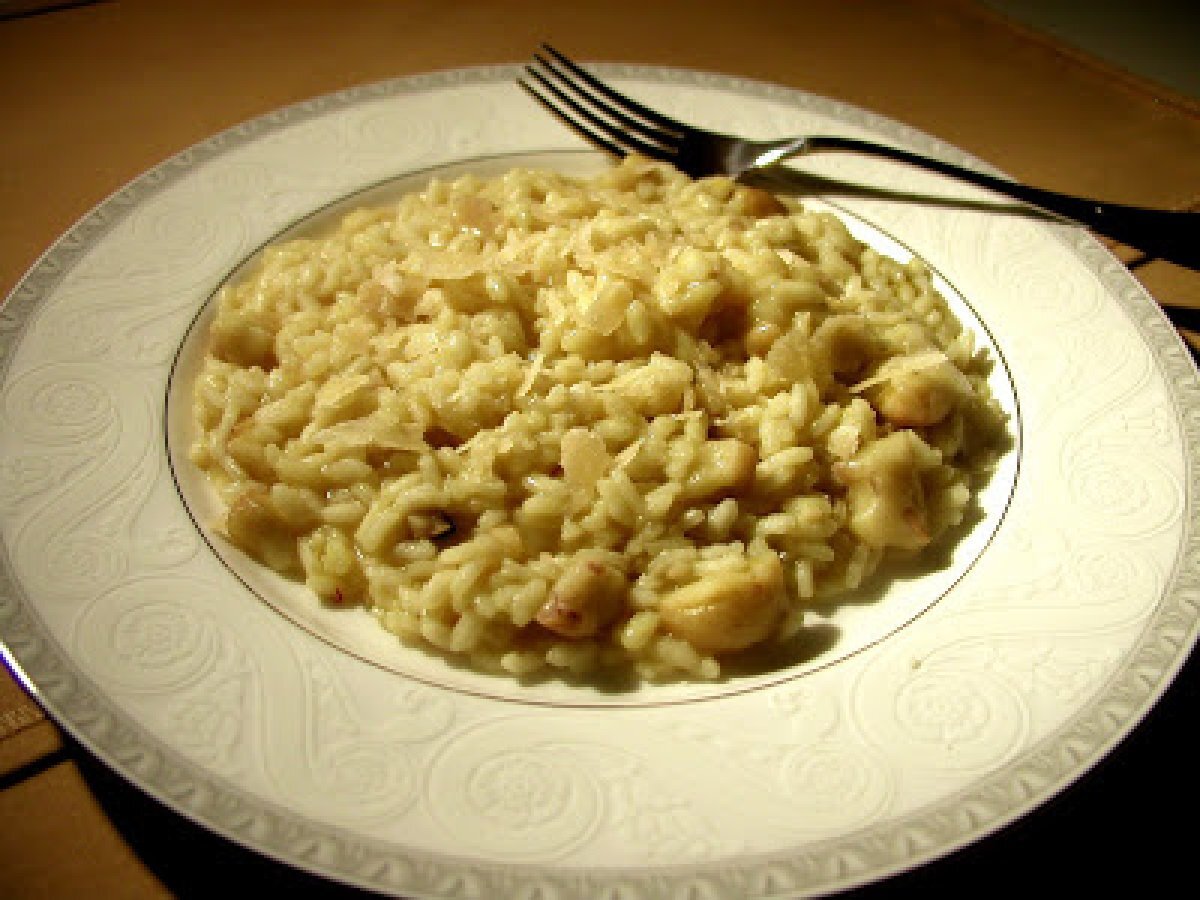 Risotto con castagne, zafferano e Parmigiano Reggiano