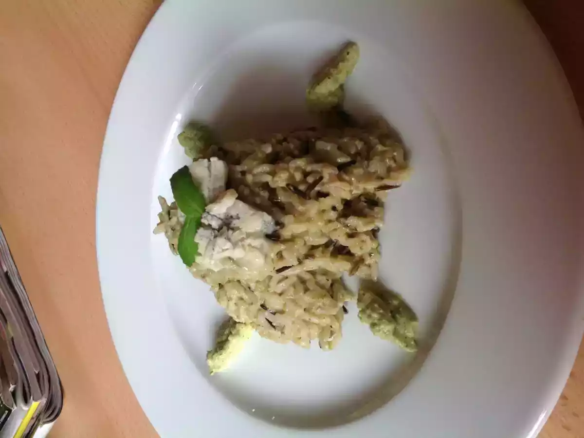 Risotto con crema di zucchine e gorgonzola