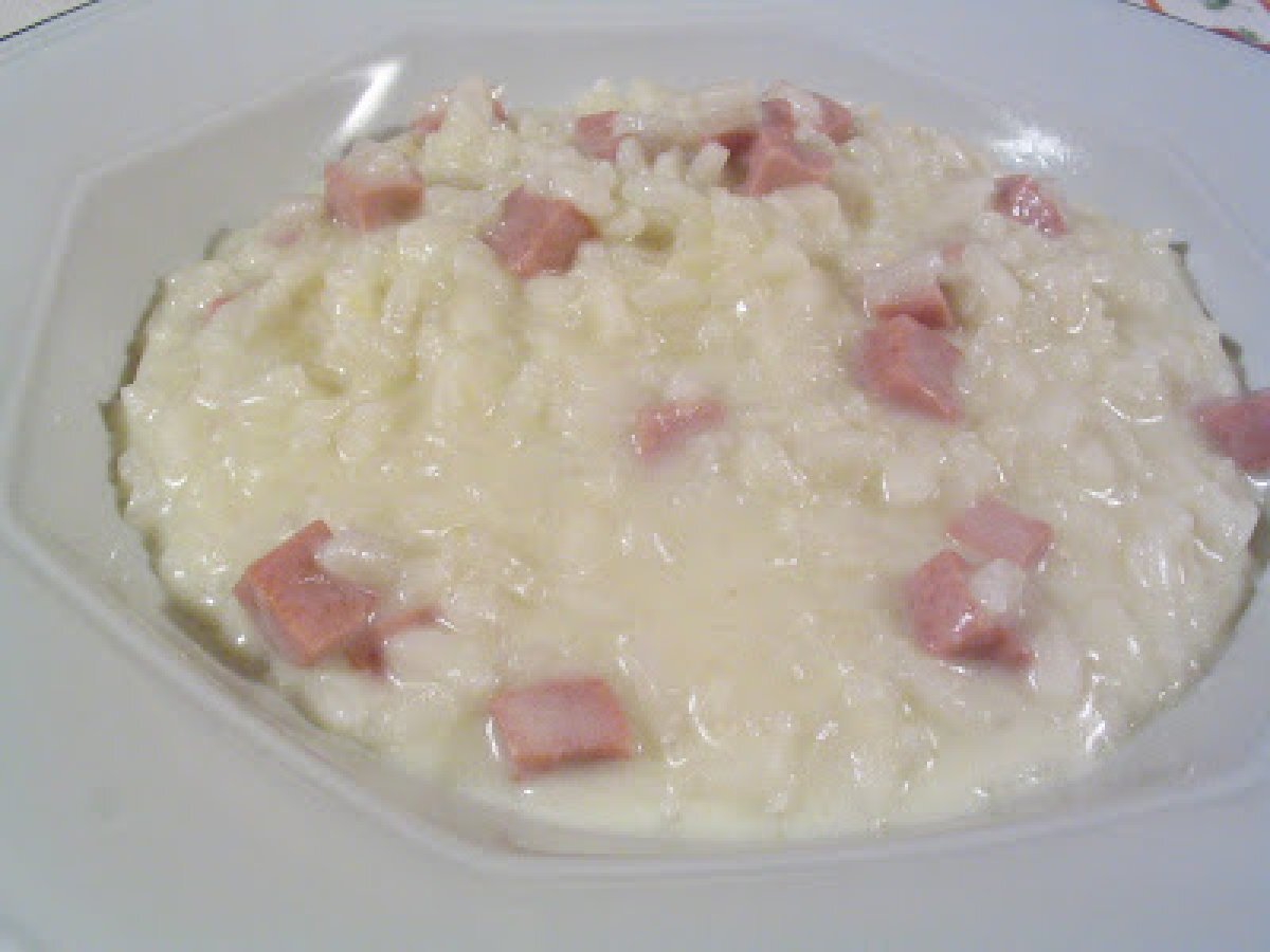 Risotto con cubetti di prosciutto cotto