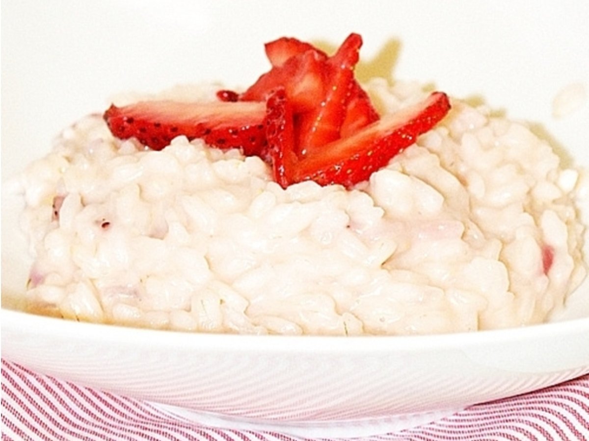 Risotto con fragole e crescenza