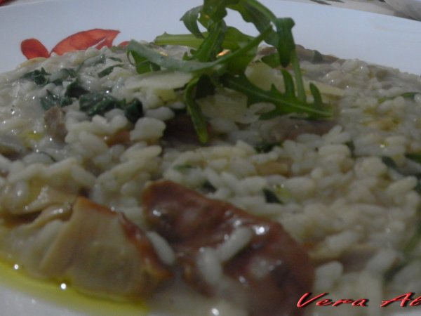 Risotto con Funghi Porcini, Rucola e Grana