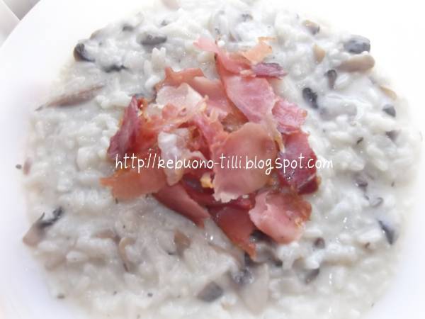 Risotto con funghi prosciutto crudo e Philadelphia