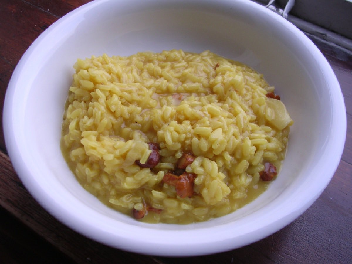 Risotto con galletti freschi e zafferano