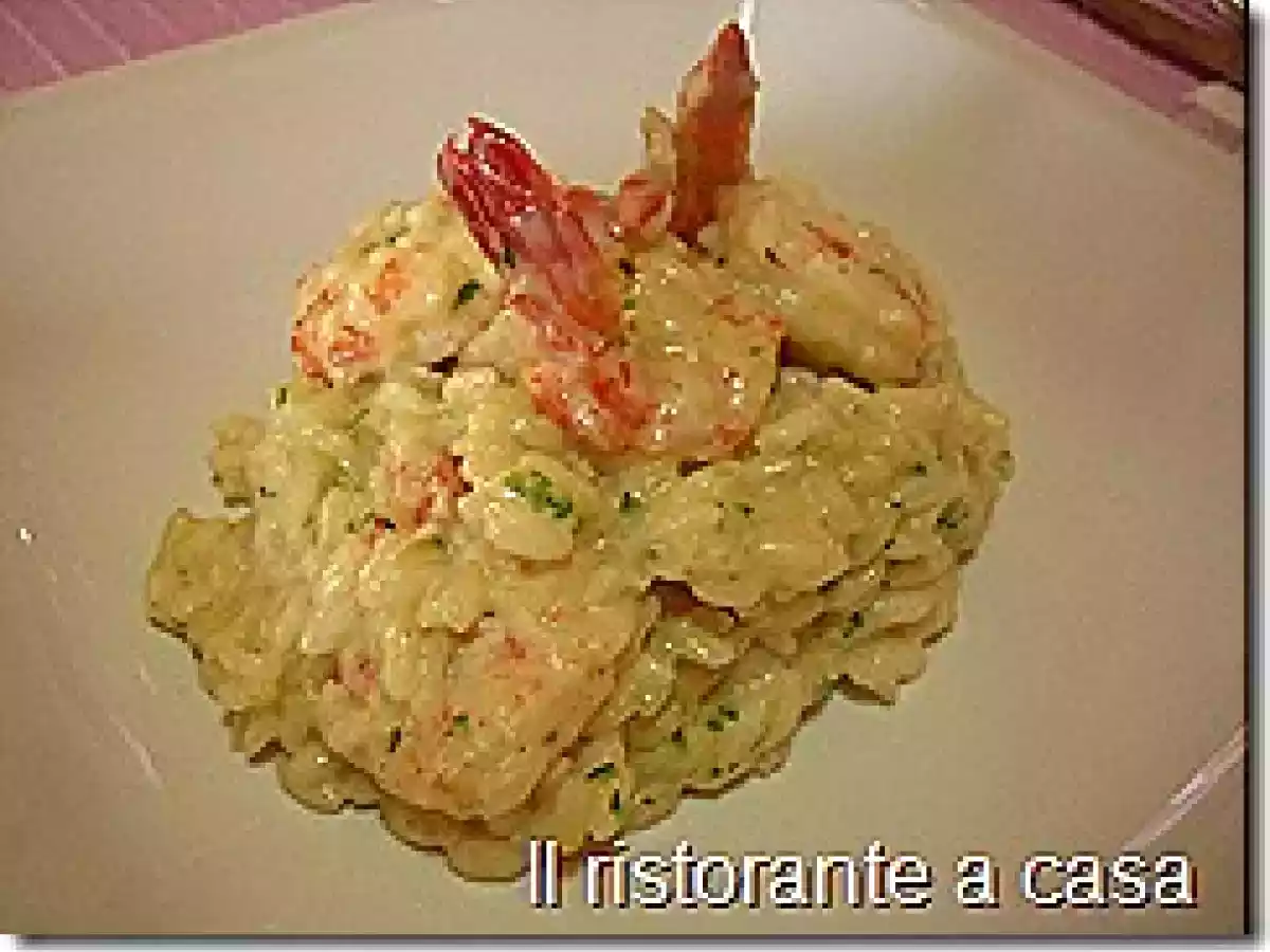 Risotto con gamberi e zucchine