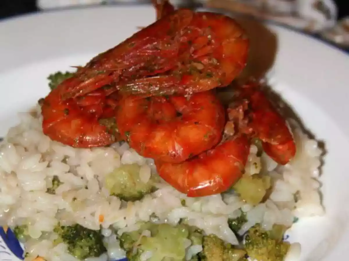 Risotto con gamberi rossi e broccoli - foto 2