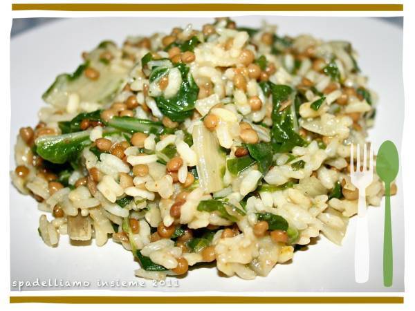 RISOTTO CON LENTICCHIE ED ERBETTE