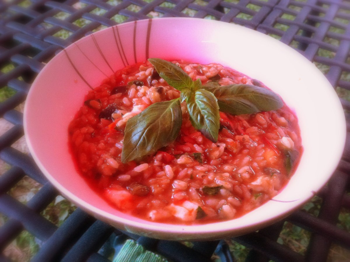 Risotto con melanzane e mozzarella
