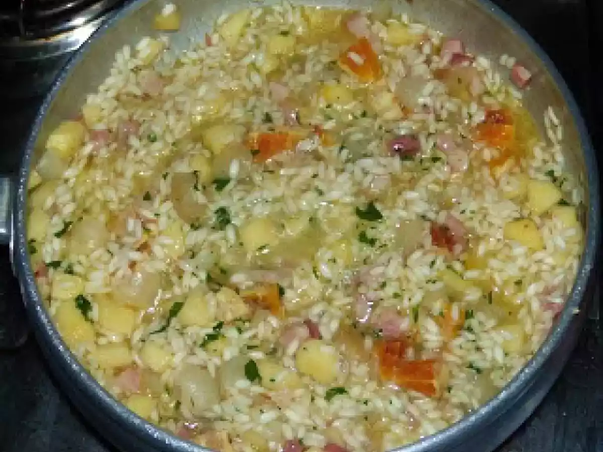 Risotto con mele e arance