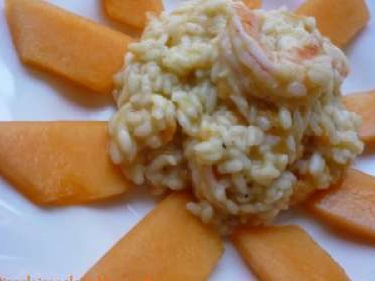 Risotto con melone e mazzancolle