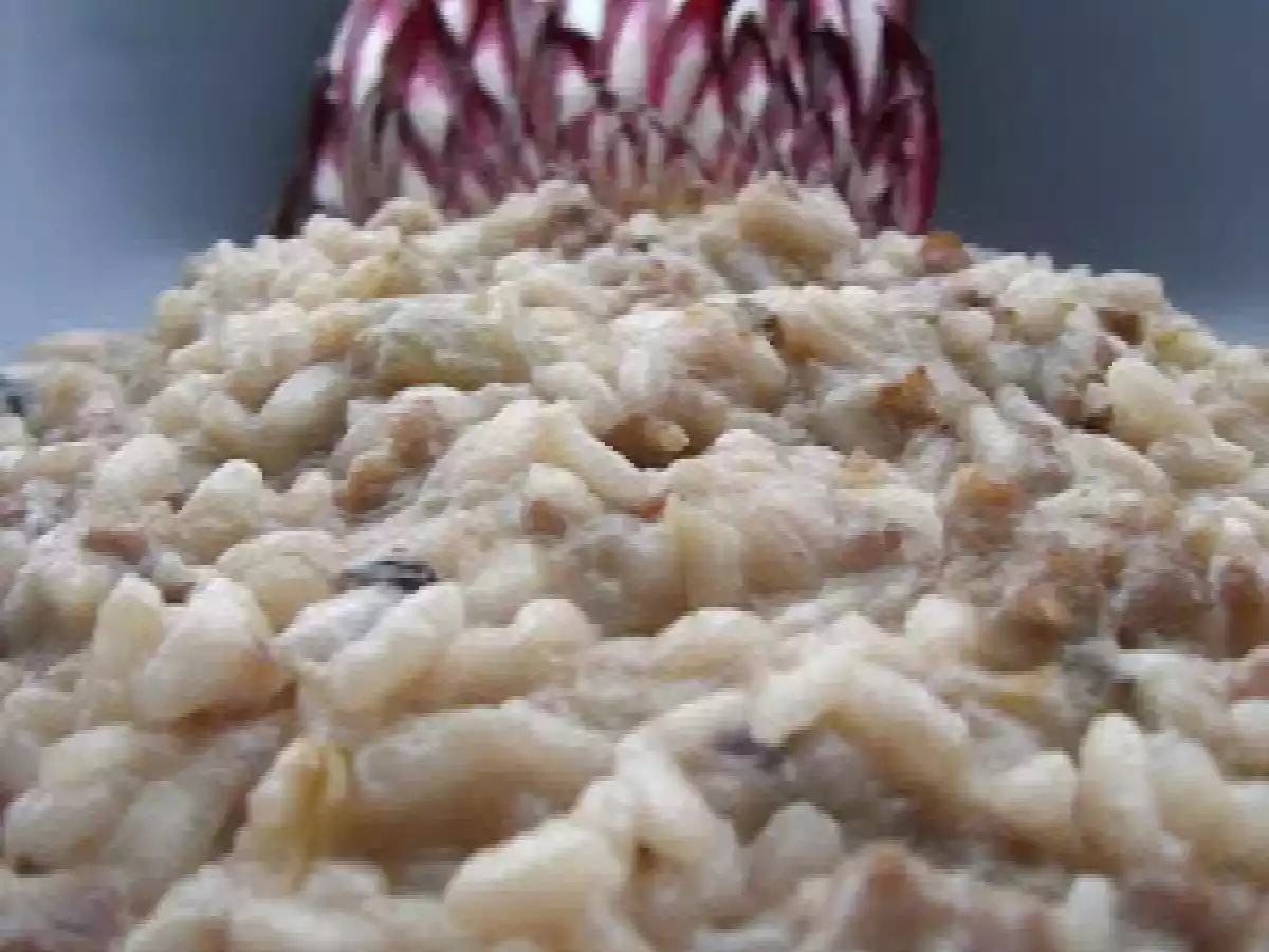 Risotto con radicchio trevisano e salsiccia