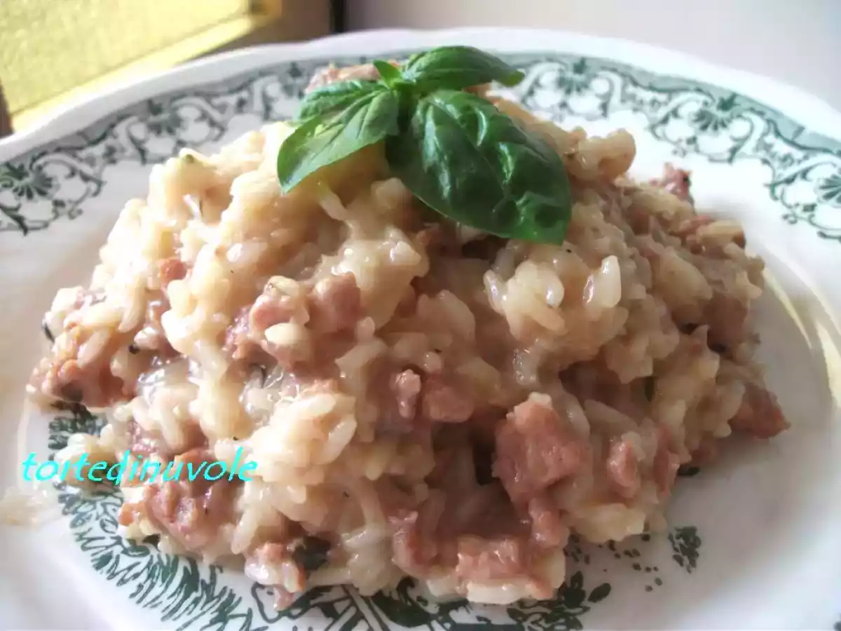 Risotto con salsiccia e birra rossa