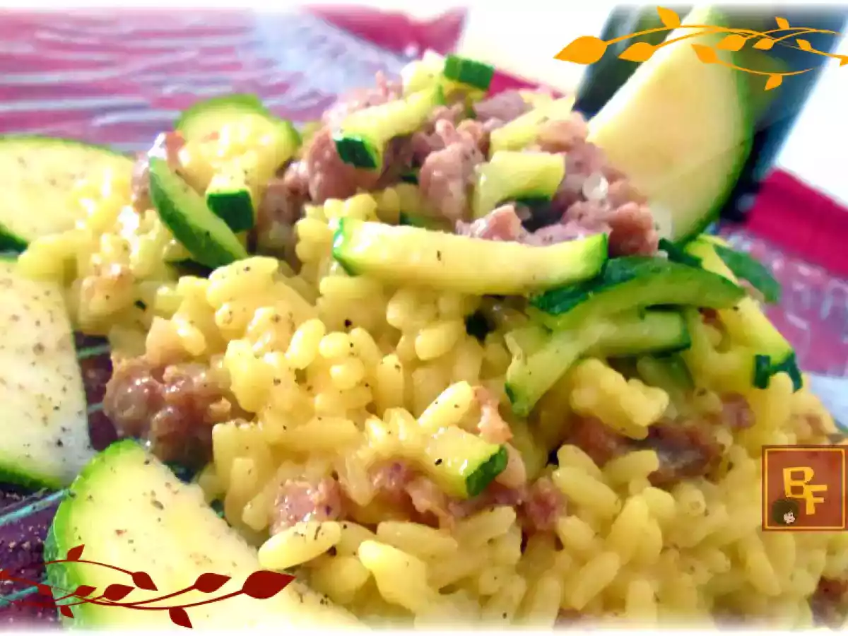 Risotto con salsiccia e zucchine
