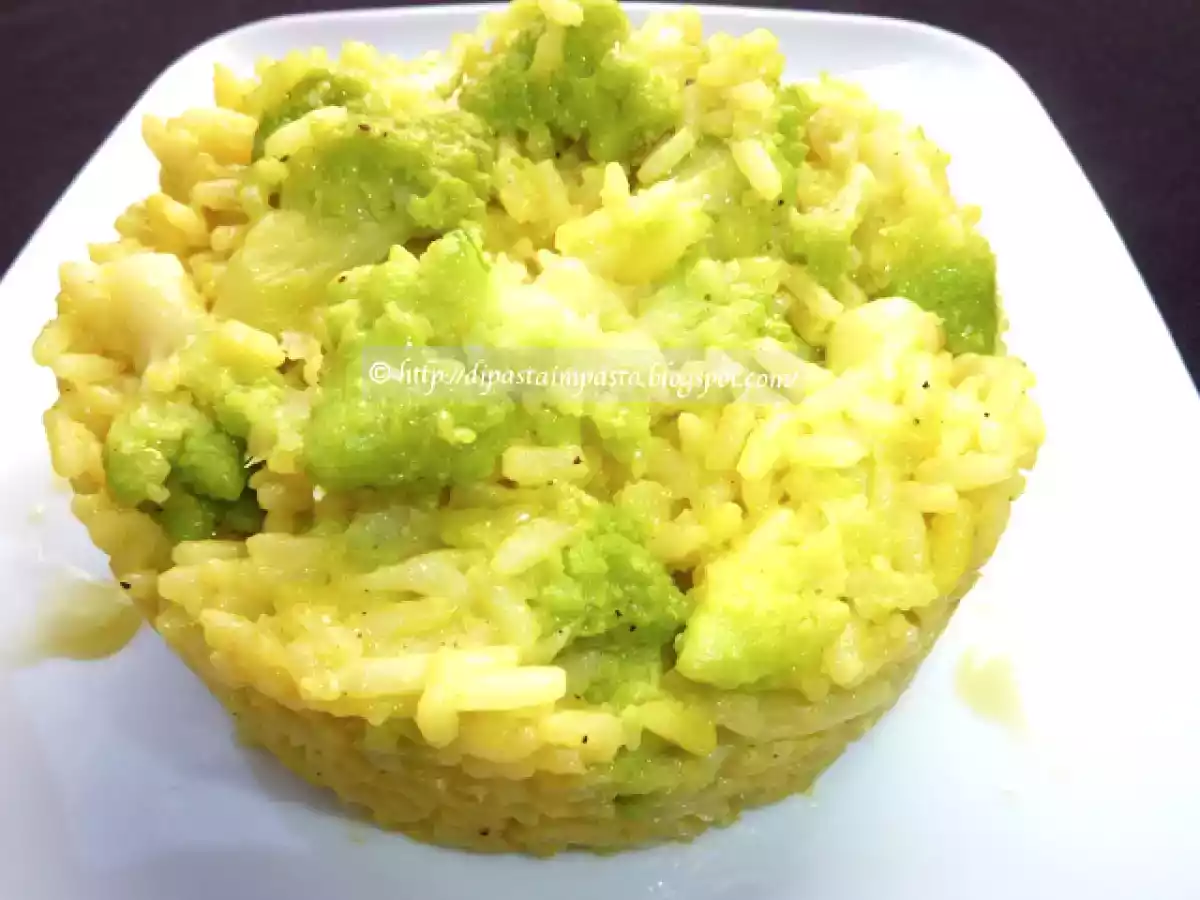 Risotto con zafferano e broccolo romano