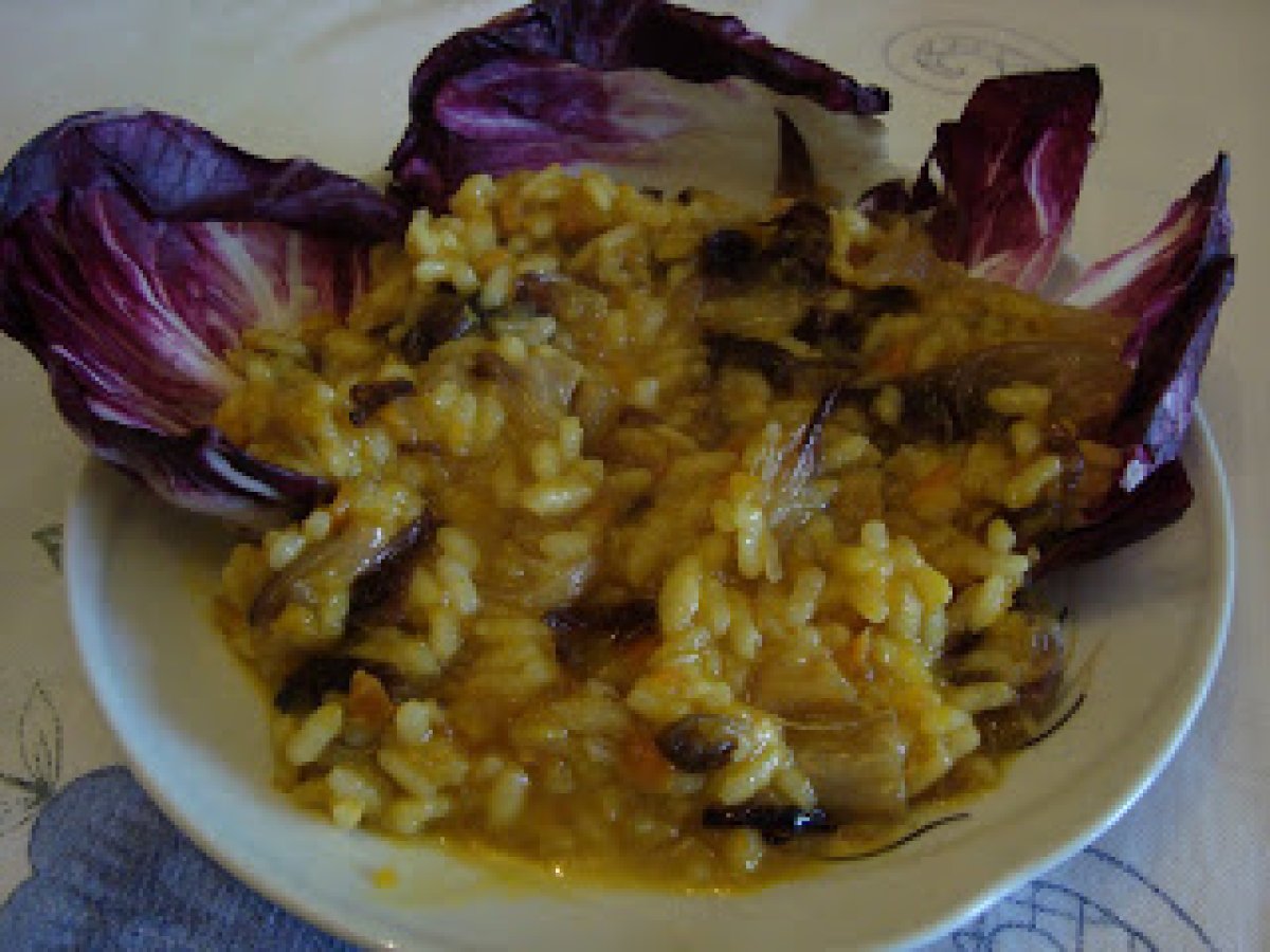 Risotto con zucca e radicchio