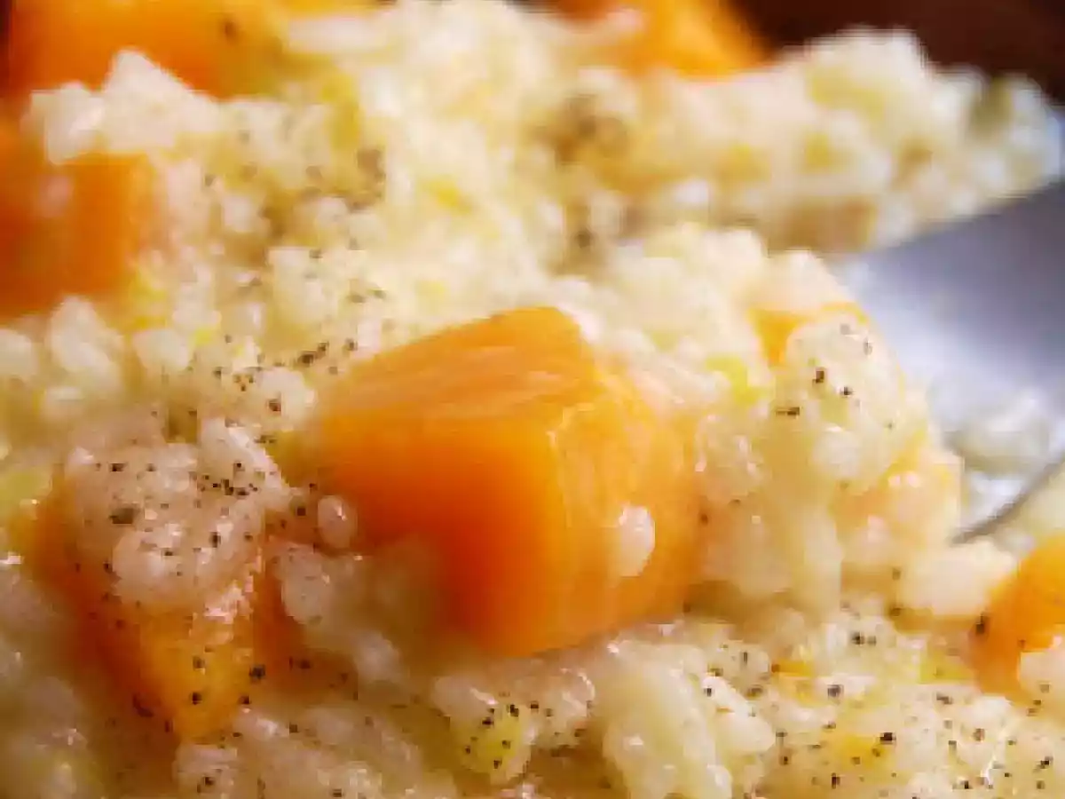 Risotto con zucca, pere e brie