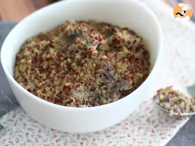 Risotto di quinoa ai funghi, una ricetta vegana facile e saporita, foto 2