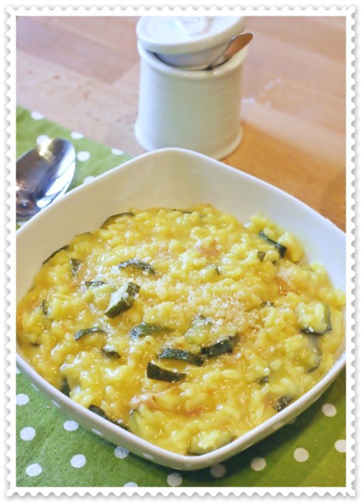 Risotto di zucchine e prosciutto allo zafferano Ricetta Petitchef