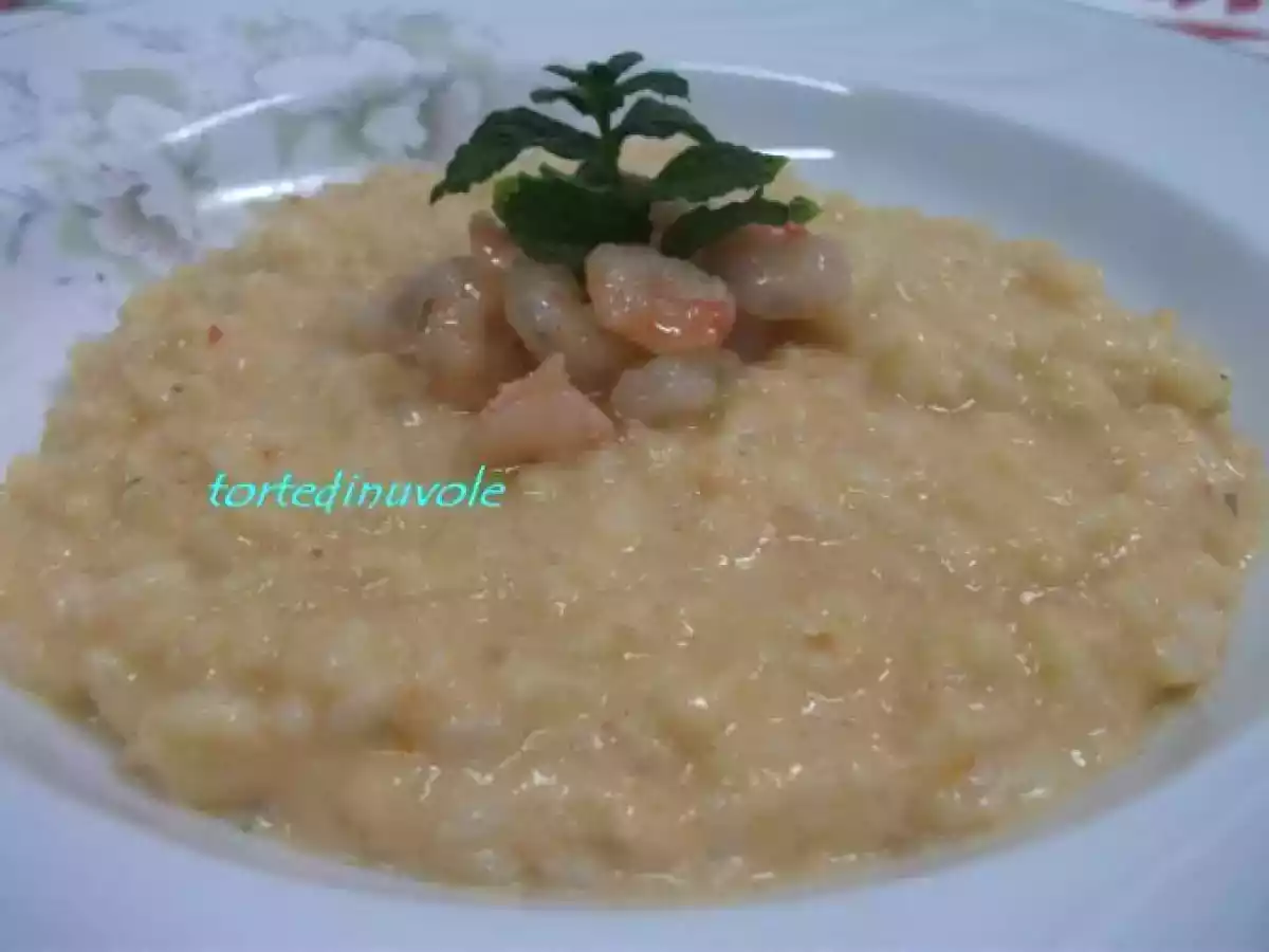 Risotto in crema di gamberi