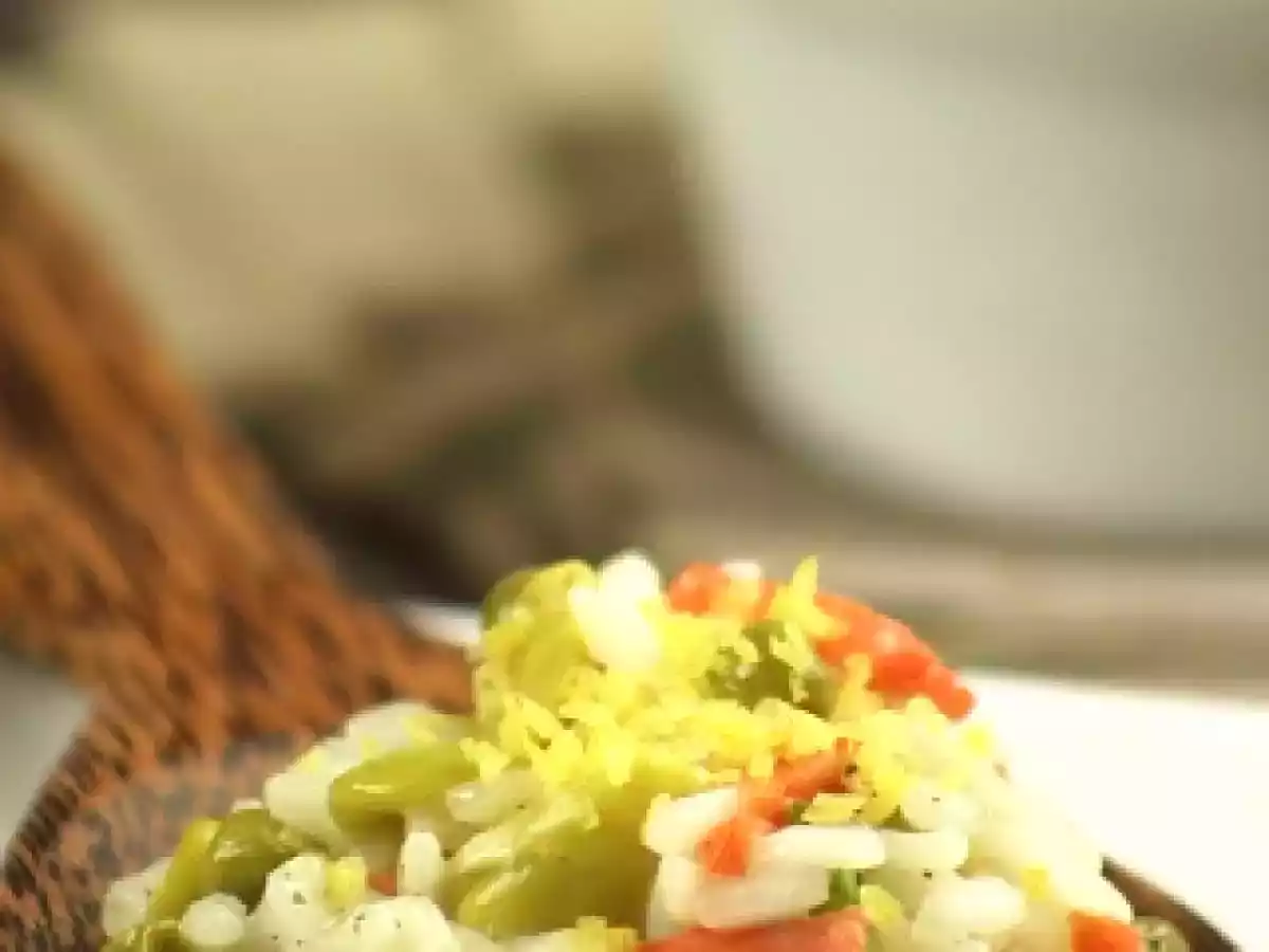 RISOTTO PRIMAVERA al PROFUMO di CEDRO con SALMONE AFFUMICATO