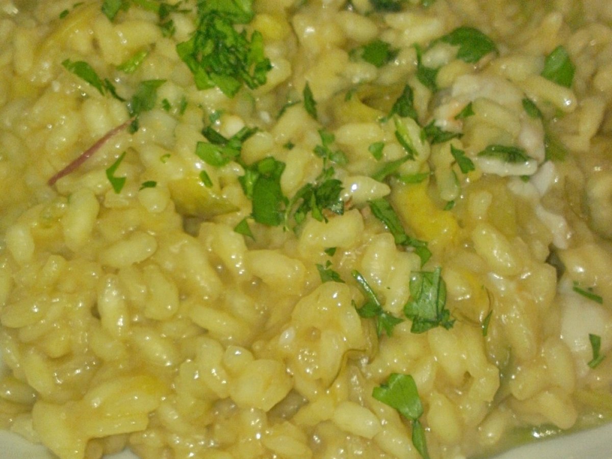 Risotto scampi e carciofi