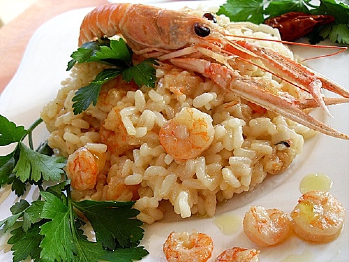 Risotto Scampi e Gamberetti in pentola a pressione