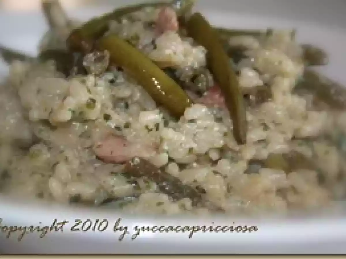 Risotto verde cremoso al pesto di broccolo e pancetta