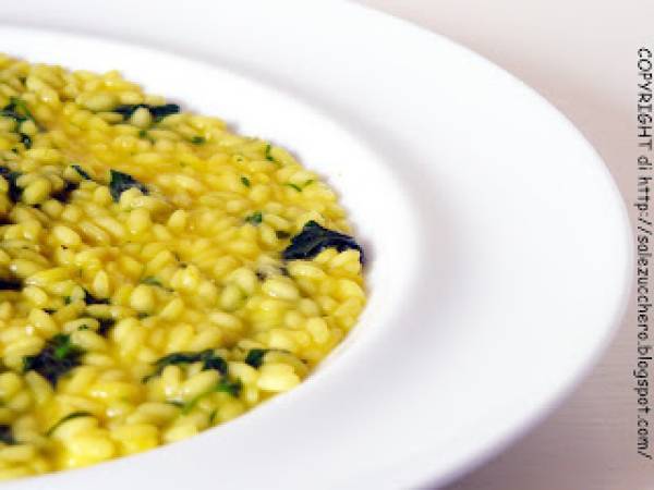 Risotto zafferano ed ortiche