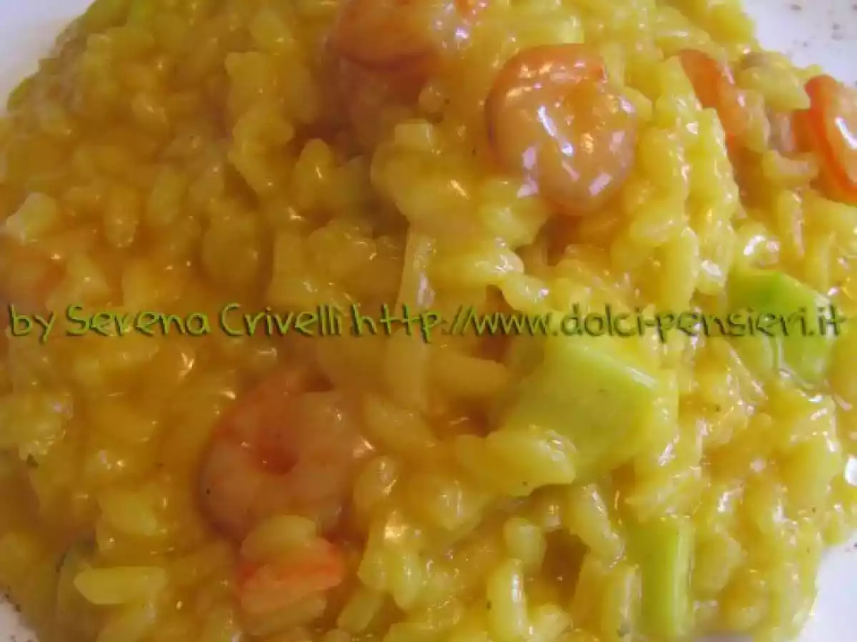 RISOTTO ZAFFERANO, GAMBERETTI E ZUCCHINE secondo ?Dolcipensieri?