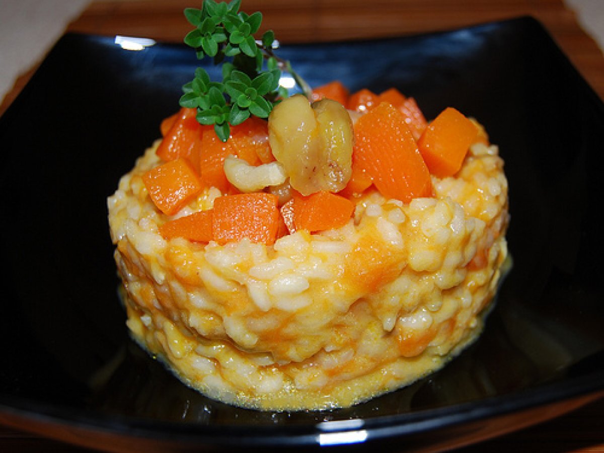 Risotto zucca e castagne