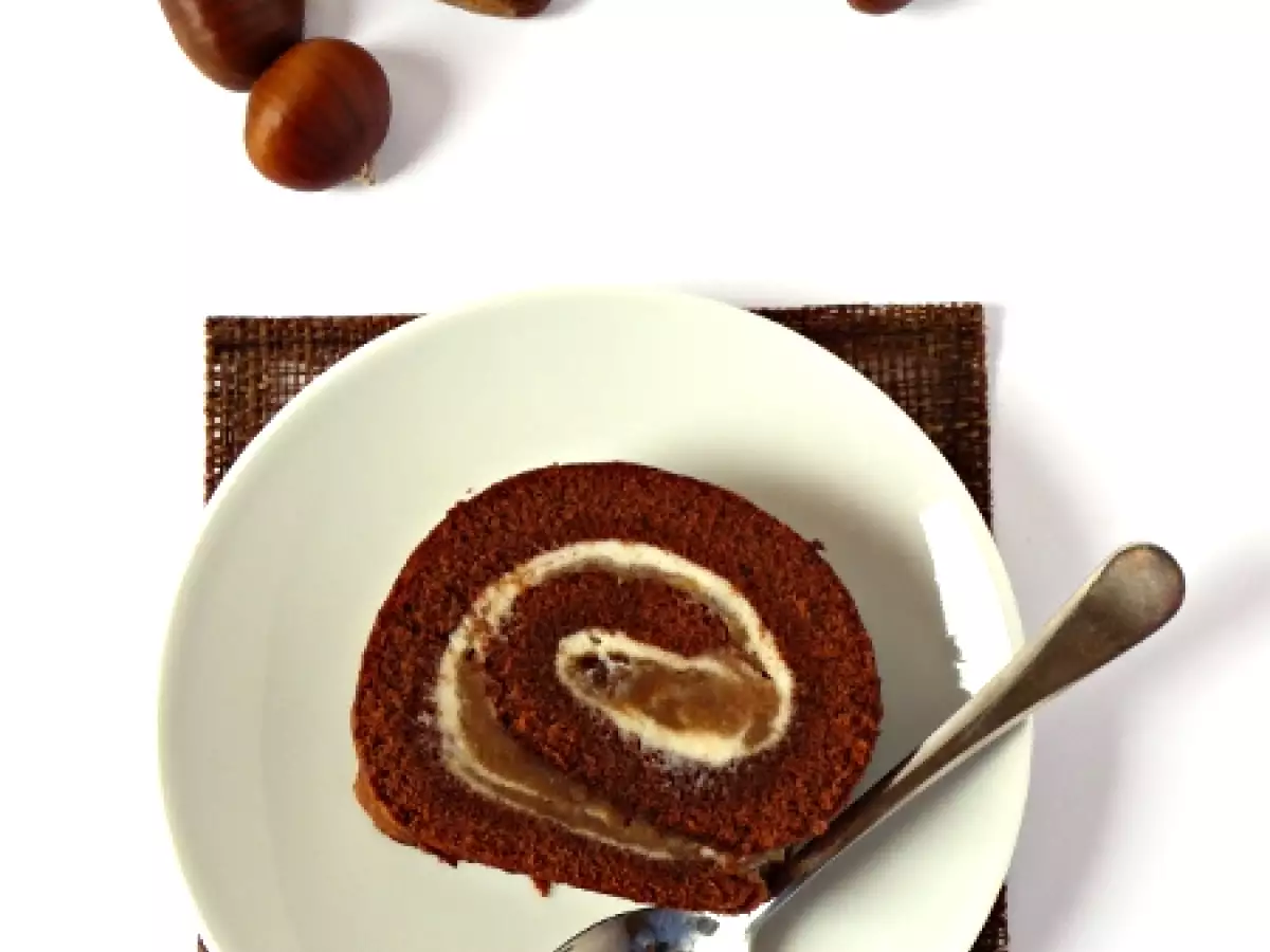 Rotolo al cacao con crema di marroni e ricotta - foto 2